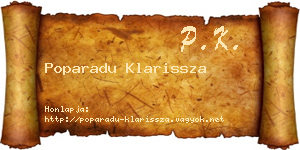 Poparadu Klarissza névjegykártya